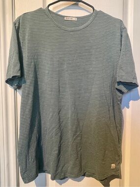 Marine Layer Crew neck Tee Signature Stripe 100% cotton Tshirt Lt green sz M